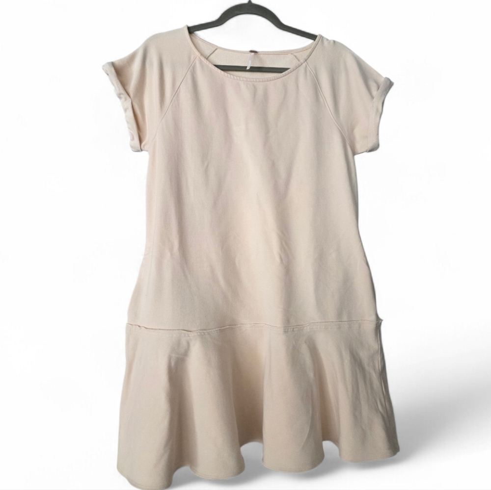 Free People Peachy Cream Sweatshirt Dress